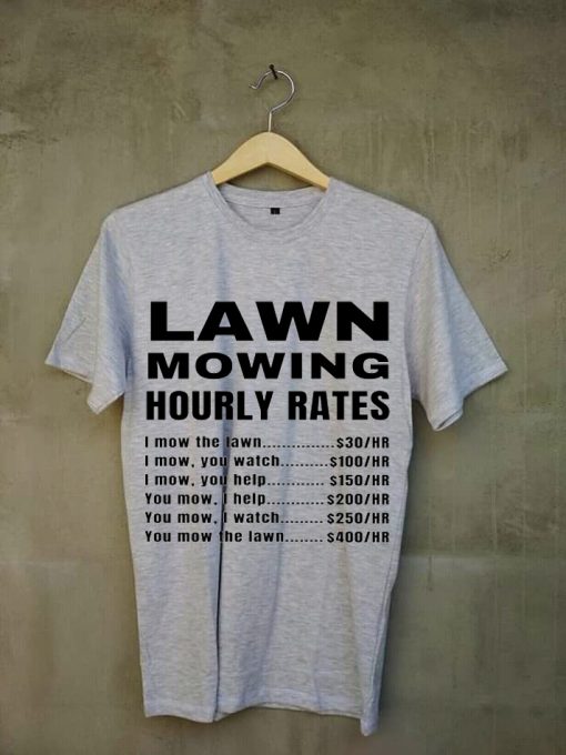 Lawn Mowing Hourly Rates Price List Grass Light Grey -Shirt
