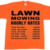 Lawn Mowing Hourly Rates Price List Grass Orange T shirts