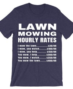 Lawn Mowing Hourly Rates Price List Grass Purple -Shirt