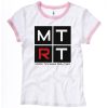 MTRT White Pink Ringer Ladies T shirts