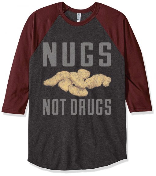 Nugs Not Drugs Grey Brown Sleeves Raglan Tees