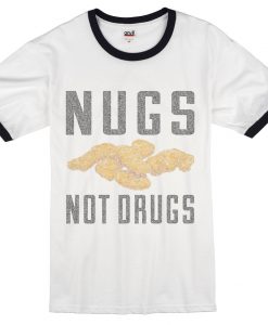 Nugs Not Drugs White Ringer Tees