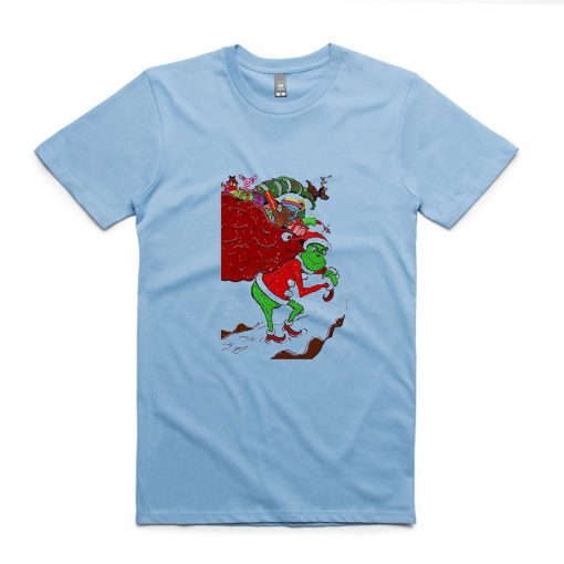 The Grinch Christmast On Snow Blue Tees