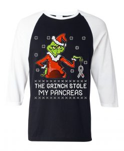 The Grinch Stole My Pancreas Black White Sleeves Raglan Tshirts