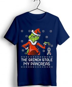 The Grinch Stole My Pancreas Blue Navy Tshirts