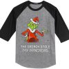 The Grinch Stole My Pancreas Grey Black Sleeves Raglan Tshirts