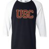 USC Black White Raglan T shirts