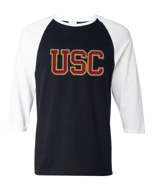 USC Black White Raglan T shirts