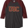 USC Grey Brown Sleeves Raglan T shirts