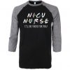 NICU Nurse Black Grey Sleeves Raglan Tees