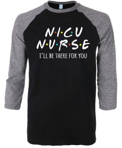 NICU Nurse Black Grey Sleeves Raglan Tees