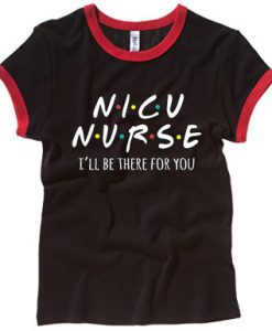 NICU Nurse Black Red Ringer Tshirts