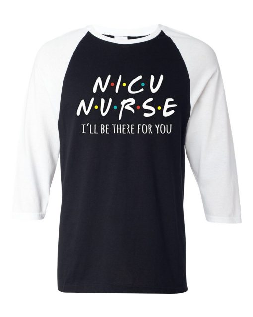 NICU Nurse Black White Sleeves Raglan Tees