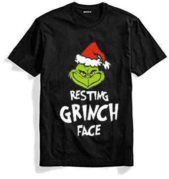 Resting Grinch Face Black Tshirts