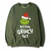 Resting Grinch Face Green Army Sweatshirts