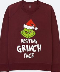 Resting Grinch Face Maroon Sweatshirts