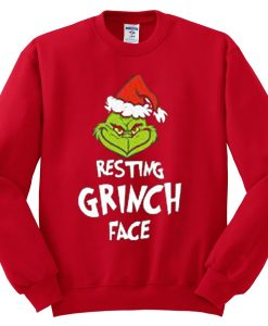 Resting Grinch Face Red Sweatshirts