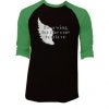 Be a Wing Black Green Raglan Tshirts