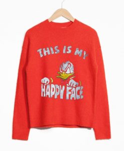Donald Duck This Is My Happy Face Red Sweatshirts