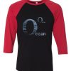 Ocean Black Red Sleeves Raglan T shirts