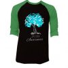 PCOS Awareness Black Green Sleeves RaglanT-Shirt