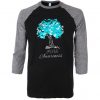 PCOS Awareness Black Grey Sleeves RaglanT-Shirt