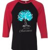 PCOS Awareness Black Red Sleeves RaglanT-Shirt