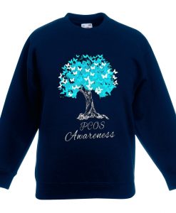 PCOS Awareness Blue Navy Sweatshirts