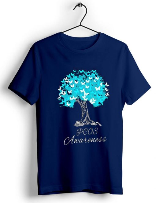 PCOS Awareness Blue Navy Tshirts