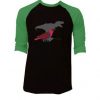 T-rex Female Eclectus Black Green Raglan Tshirts