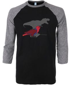 T-rex Female Eclectus Black Grey Raglan Tshirts