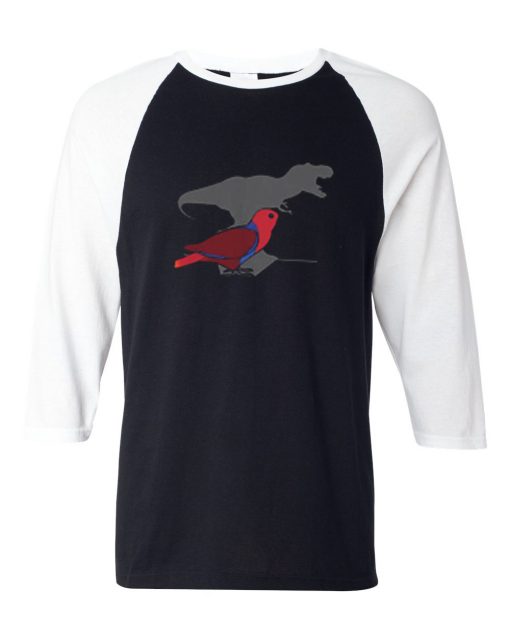 T-rex Female Eclectus Black White Raglan Tshirts