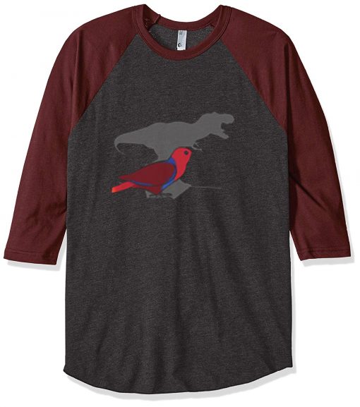 T-rex Female Eclectus Grey Brown Raglan Tshirts