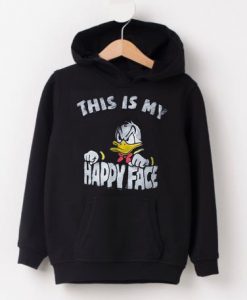 Donald Duck This Is My Happy Face Black Hoodie