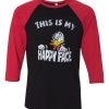 Donald Duck This Is My Happy Face Black Red Raglan Tshirts
