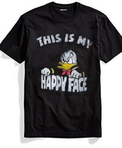 Donald Duck This Is My Happy Face Black Tshirts