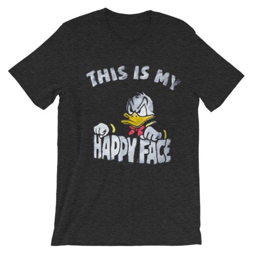 Donald Duck This Is My Happy Face Grey Tshirts
