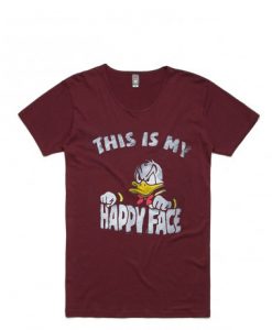 Donald Duck This Is My Happy Face Maroon Tshirts