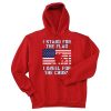 I Stand for the Flag I Kneel Patriotic Military Red Hoodie