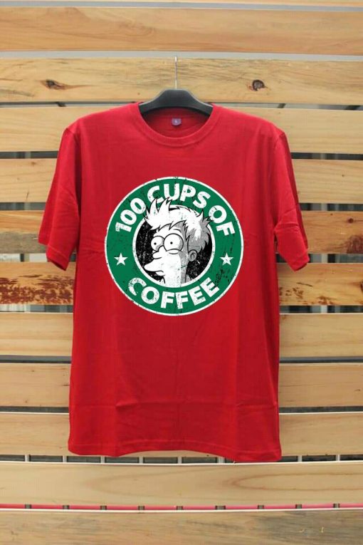 100 CUPS OF COFFEE Red T shirts