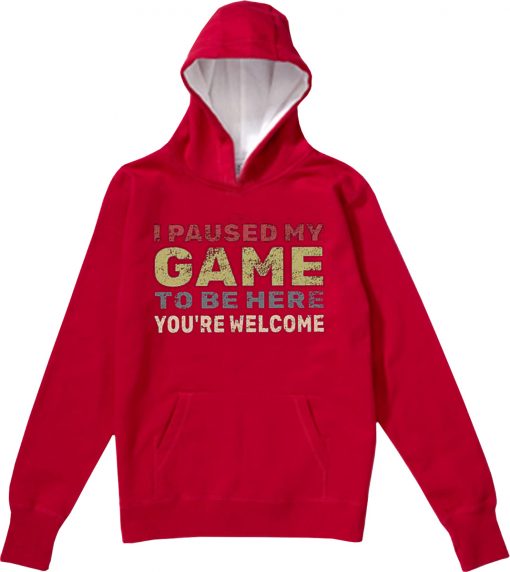 I Paused My Game To Be Here Red Hoodie