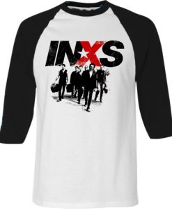 INXS in excess Michael Hutchence The Farriss Brothers White Black Raglan T shirts