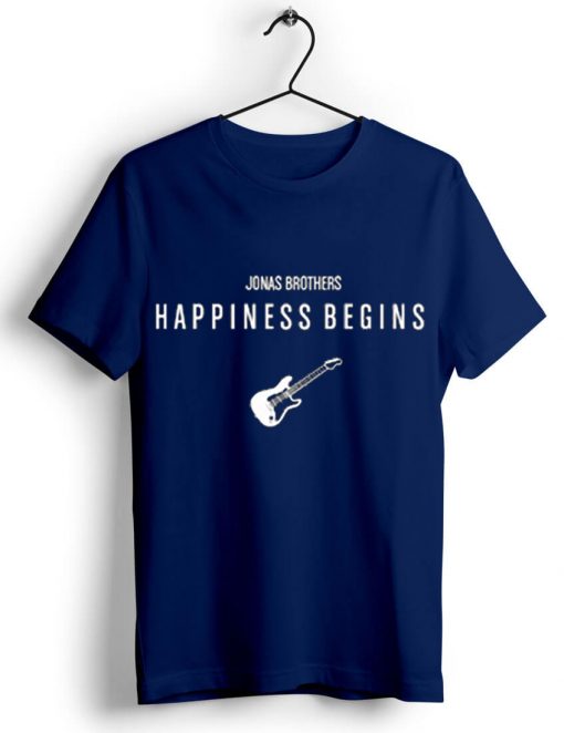 Jonas Brothers Happiness Begins by Guitars Blue Navy T shirts