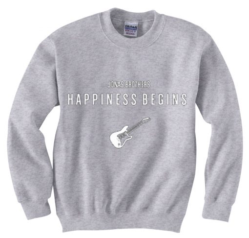 Jonas Brothers Happiness Begins by Guitars Grey Sweatshirts