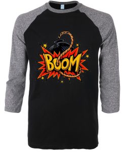 Boom Grey Black Raglan T shirts