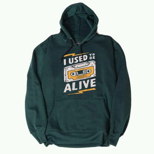 I Used to be Alive Green Hoodie