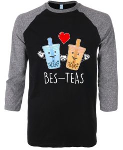 Bes-Teas Black Grey Raglan T shirts