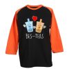 Bes-Teas Black Orange Raglan T shirts