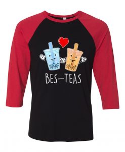 Bes-Teas Black Red Raglan T shirts