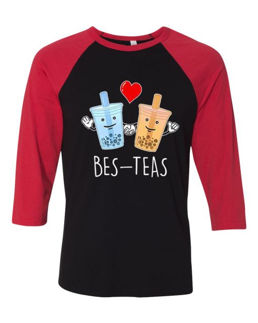 Bes-Teas Black Red Raglan T shirts